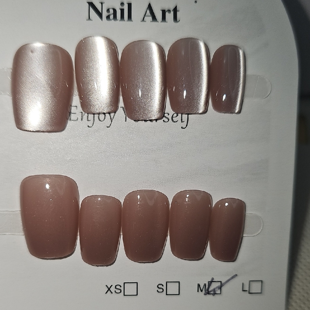 ⚡️New #0007 Elegant Nude/ Mauve Nail Art Set‎ Size M (A Small Medium) New